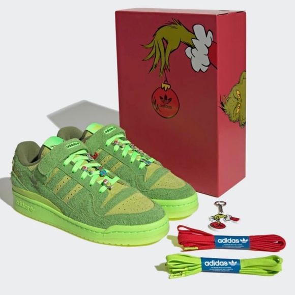 adidas Other - Grinch Adidas Forum Low Sneaker. Men’s size 8.5. Brand New in Box